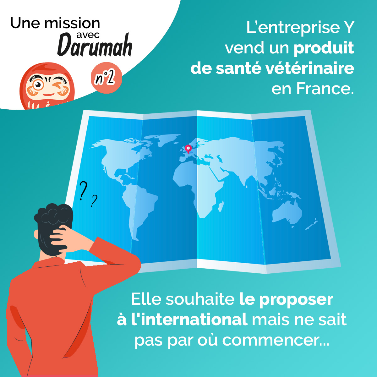 L'entreprise Y vend un produit de santé vétérinaire en France. Elle souhaite le proposer à l'international mais ne sait pas par où commencer...